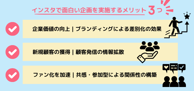 インスタで面白い企画を実施するメリット